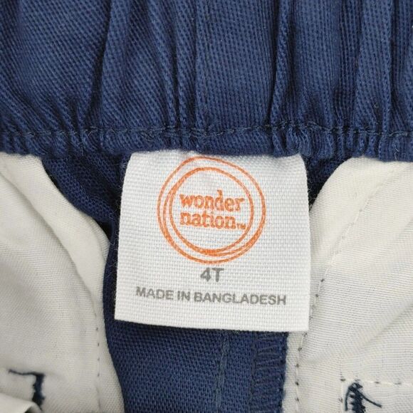 2 Wonder Nation Pants Boys 4T Toddler Navy Blue Flat Front School Uniform Bundle - Picture 4 of 13